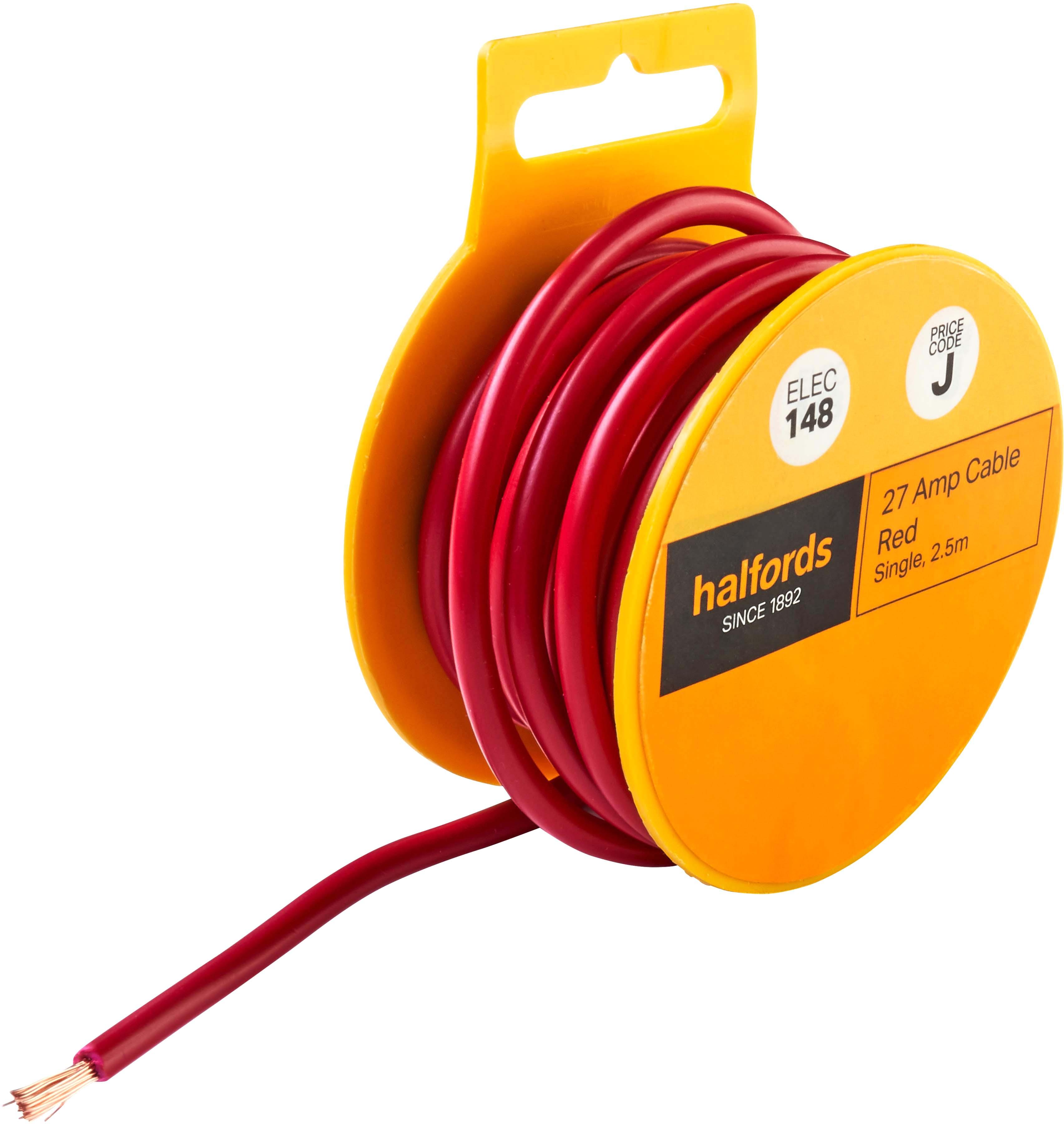 Halfords 27 Amp Cable Red (ELEC148)