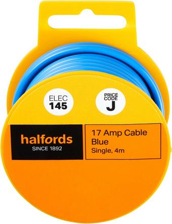 Halfords 17 Amp Cable Blue (ELEC145)