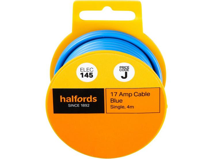 Halfords 17 Amp Cable Blue (ELEC145)