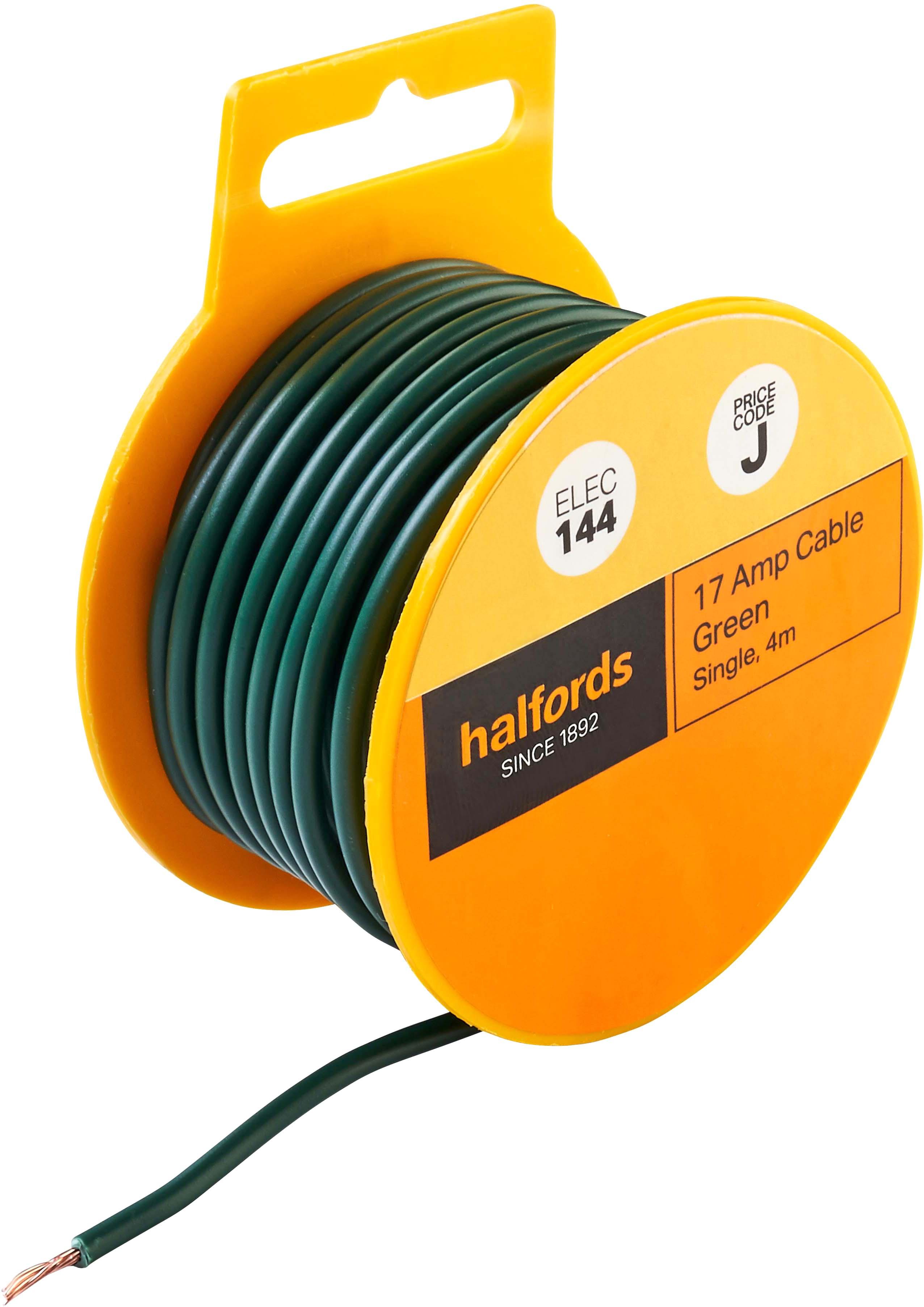 Halfords 17 Amp Cable Green (ELEC144)