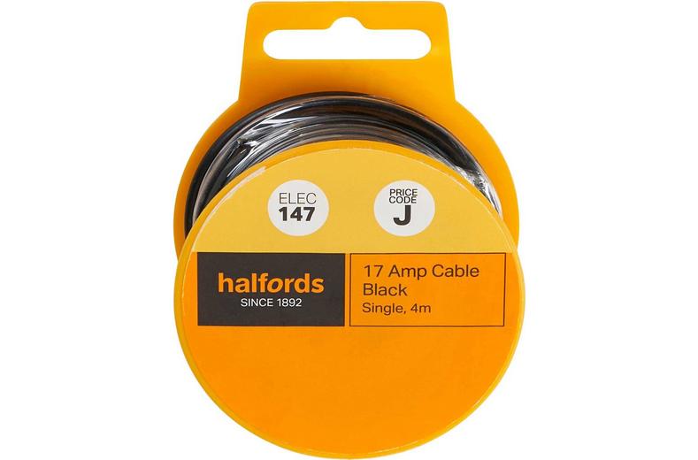 Halfords 17 Amp Cable Black (ELEC147) Halfords 17 Amp Cable Black (ELEC147)