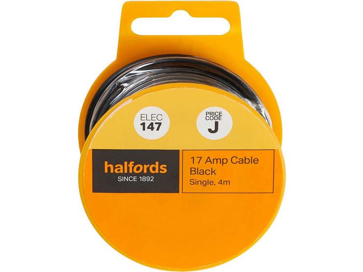 Halfords 17 Amp Cable Black (ELEC147)
