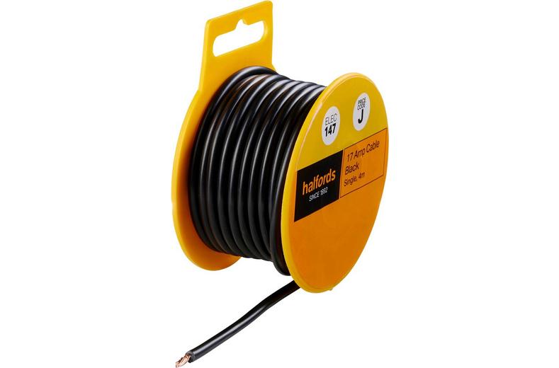 Halfords 17 Amp Cable Black (ELEC147) Halfords 17 Amp Cable Black (ELEC147)