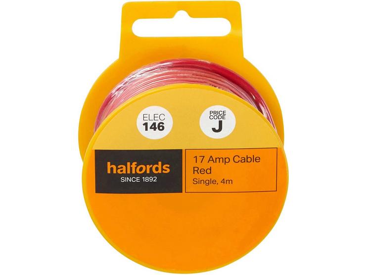 Halfords 17 Amp Cable Red (ELEC146)