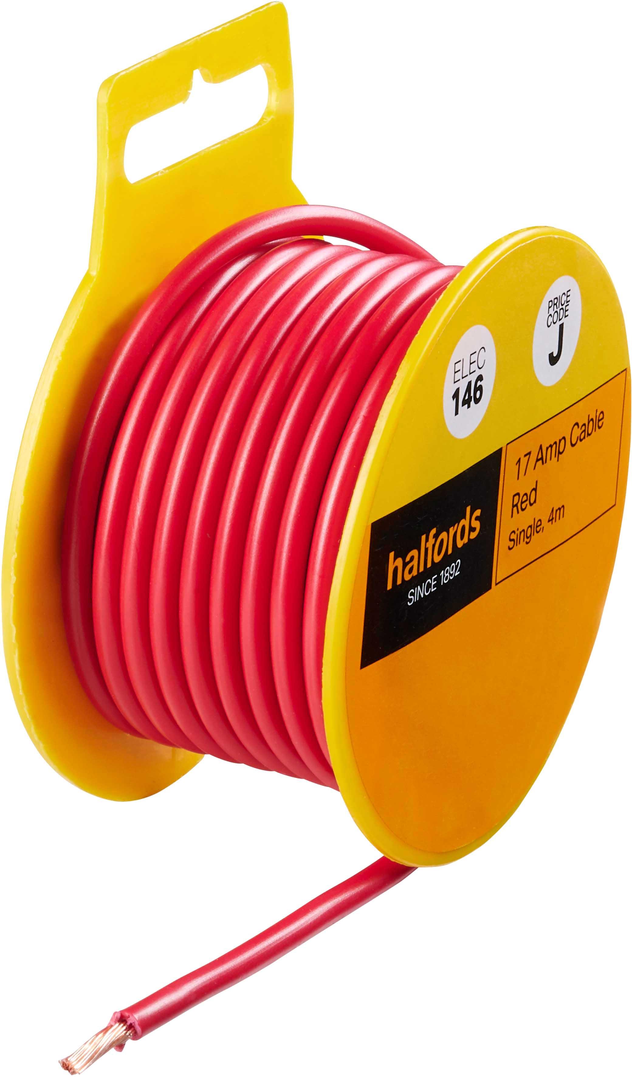 Halfords 17 Amp Cable Red (ELEC146)