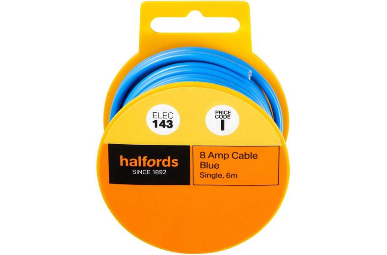 Halfords 8 Amp Cable Blue (ELEC143) Halfords 8 Amp Cable Blue (ELEC143)
