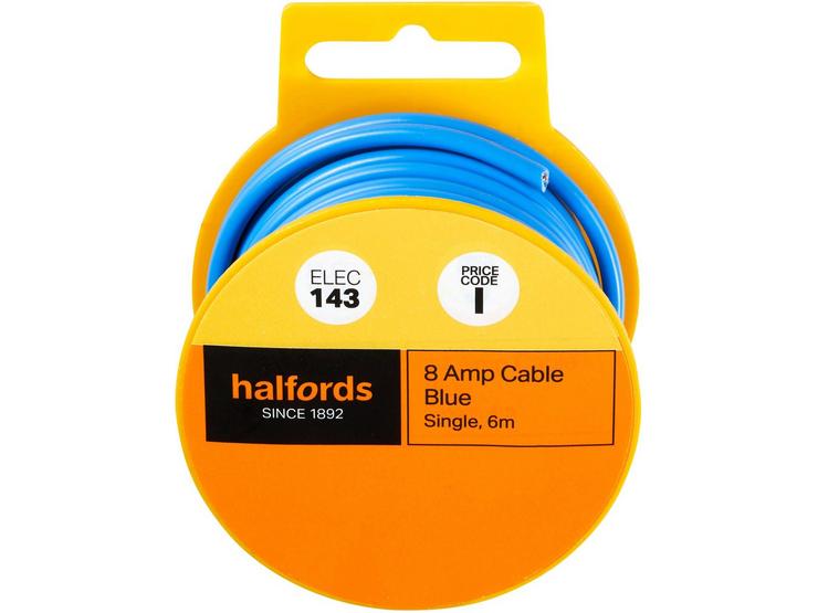 Halfords 8 Amp Cable Blue (ELEC143)