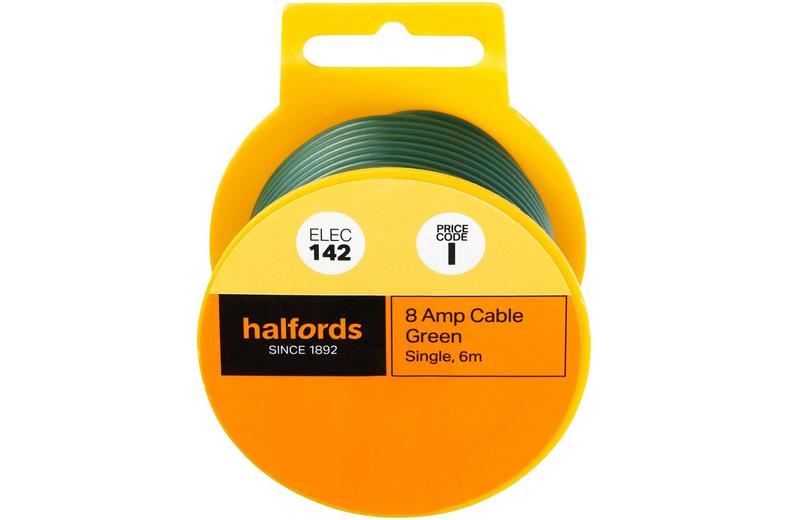 Halfords 8 Amp Cable Green (ELEC142) Halfords 8 Amp Cable Green (ELEC142)