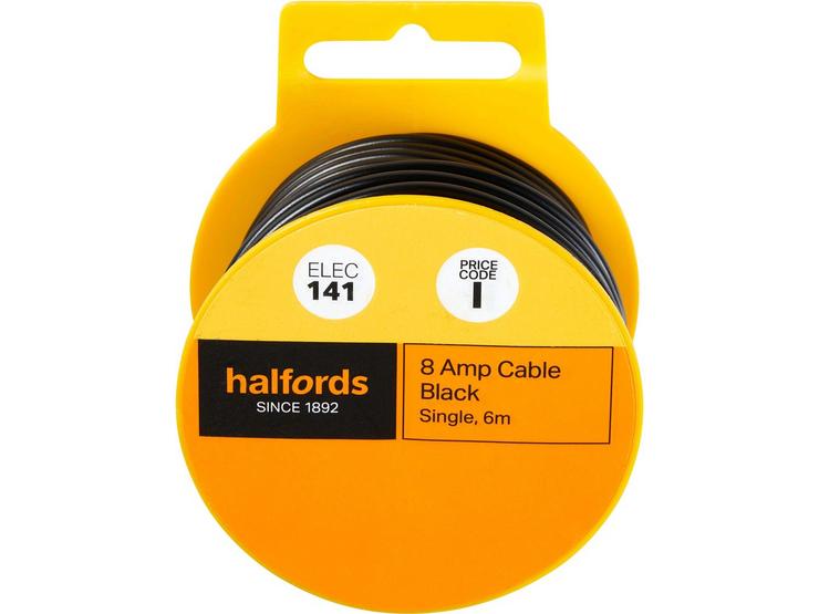Halfords 8 Amp Cable Black (ELEC141)
