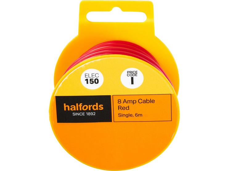 Halfords 8 Amp Cable Red (ELEC150)