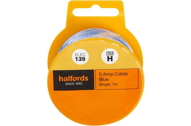 Halfords 5 Amp Cable Blue (ELEC139) Halfords 5 Amp Cable Blue (ELEC139)