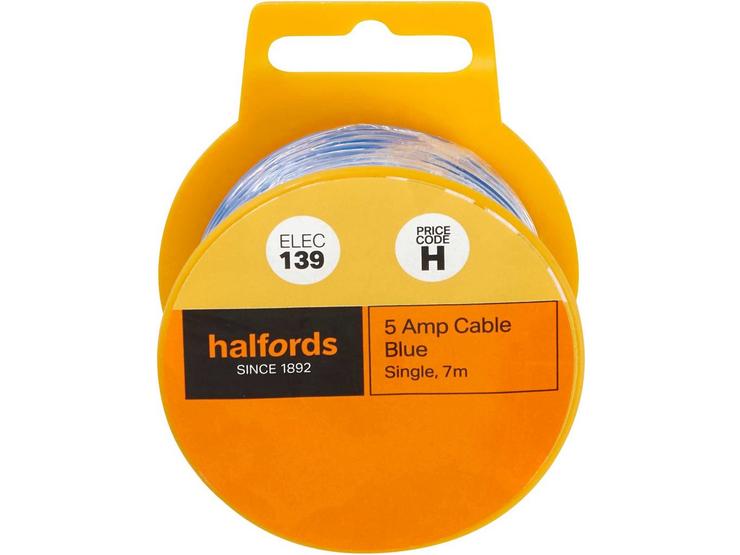 Halfords 5 Amp Cable Blue (ELEC139)