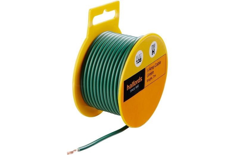 Halfords 5 Amp Cable Green (ELEC138) Halfords 5 Amp Cable Green (ELEC138)