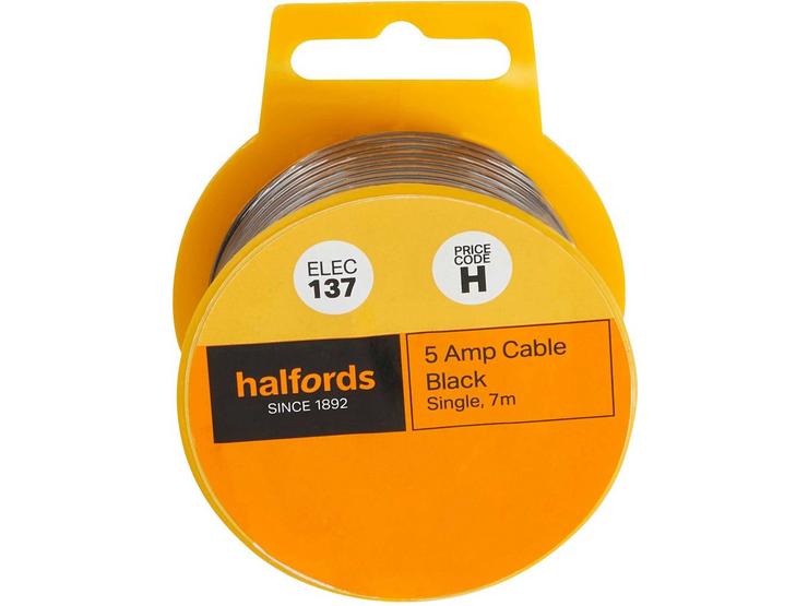 Halfords 5 Amp Cable Black (ELEC137)