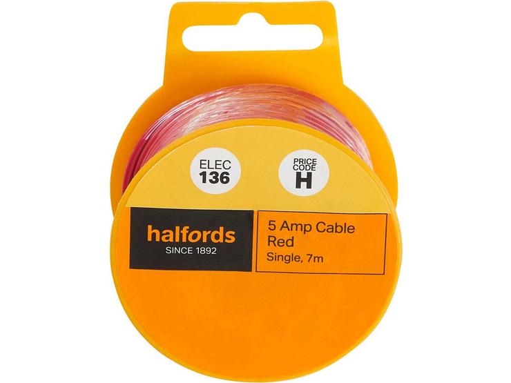 Halfords 5 Amp Cable Red (ELEC136)