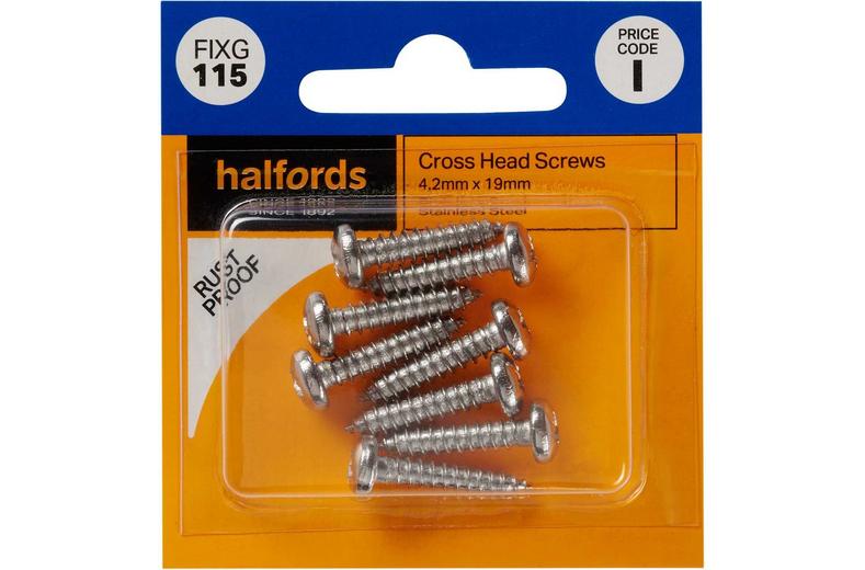 Halfords Cross Head Screws 4.2mmx19mm (FIXG115) Halfords Cross Head Screws 4.2mmx19mm (FIXG115)