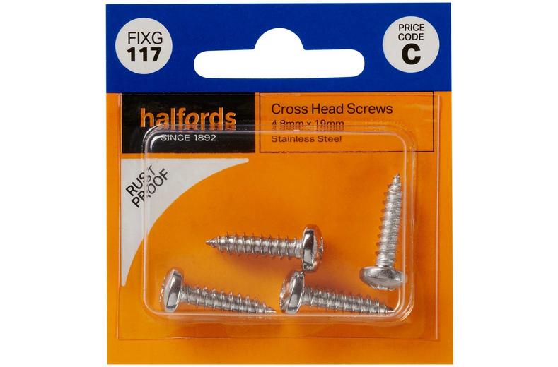Halfords Cross Head Screws 4.8mmx19mm (FIXG117) Halfords Cross Head Screws 4.8mmx19mm (FIXG117)
