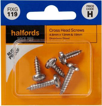 Halfords Cross Head Screws 4.2mmx13mm & 19mm (FIXG119)