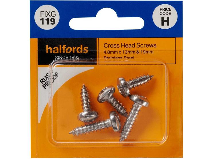 Halfords Cross Head Screws 4.2mmx13mm & 19mm (FIXG119)