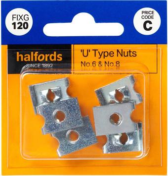 Halfords U-Type Nuts No.6 & No.8 (FIXG120)