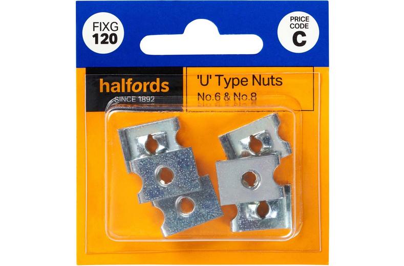 Halfords U-Type Nuts No.6 & No.8 (FIXG120) Halfords U-Type Nuts No.6 & No.8 (FIXG120)