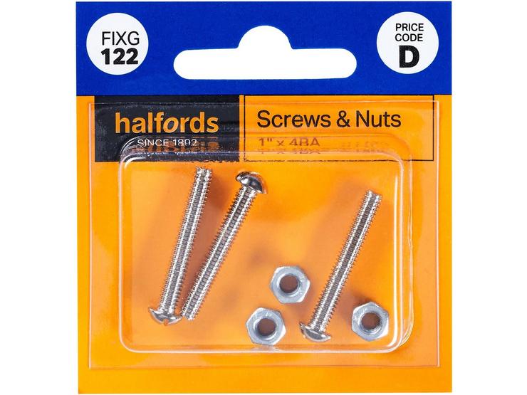 Halfords Screws and Nuts 1"x2BA (FIXG123)