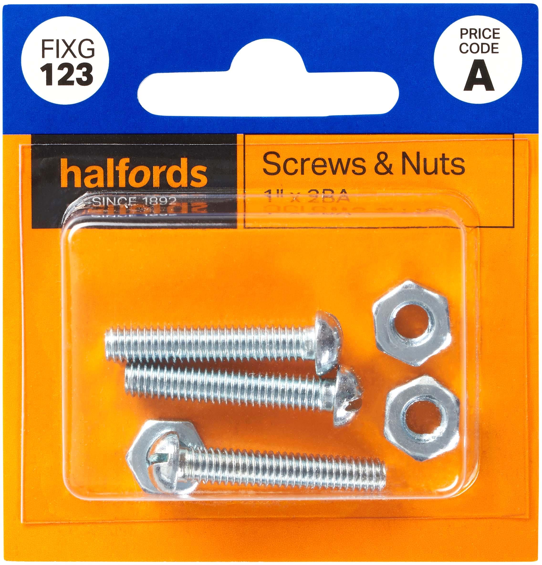 Halfords Screws and Nuts 1"x4BA (FIXG122)