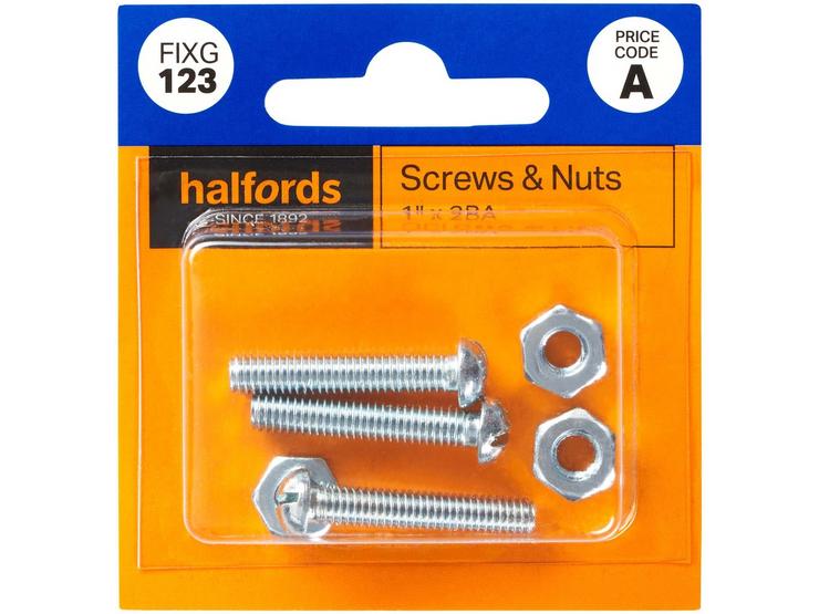 Halfords Screws and Nuts 1"x4BA (FIXG122)
