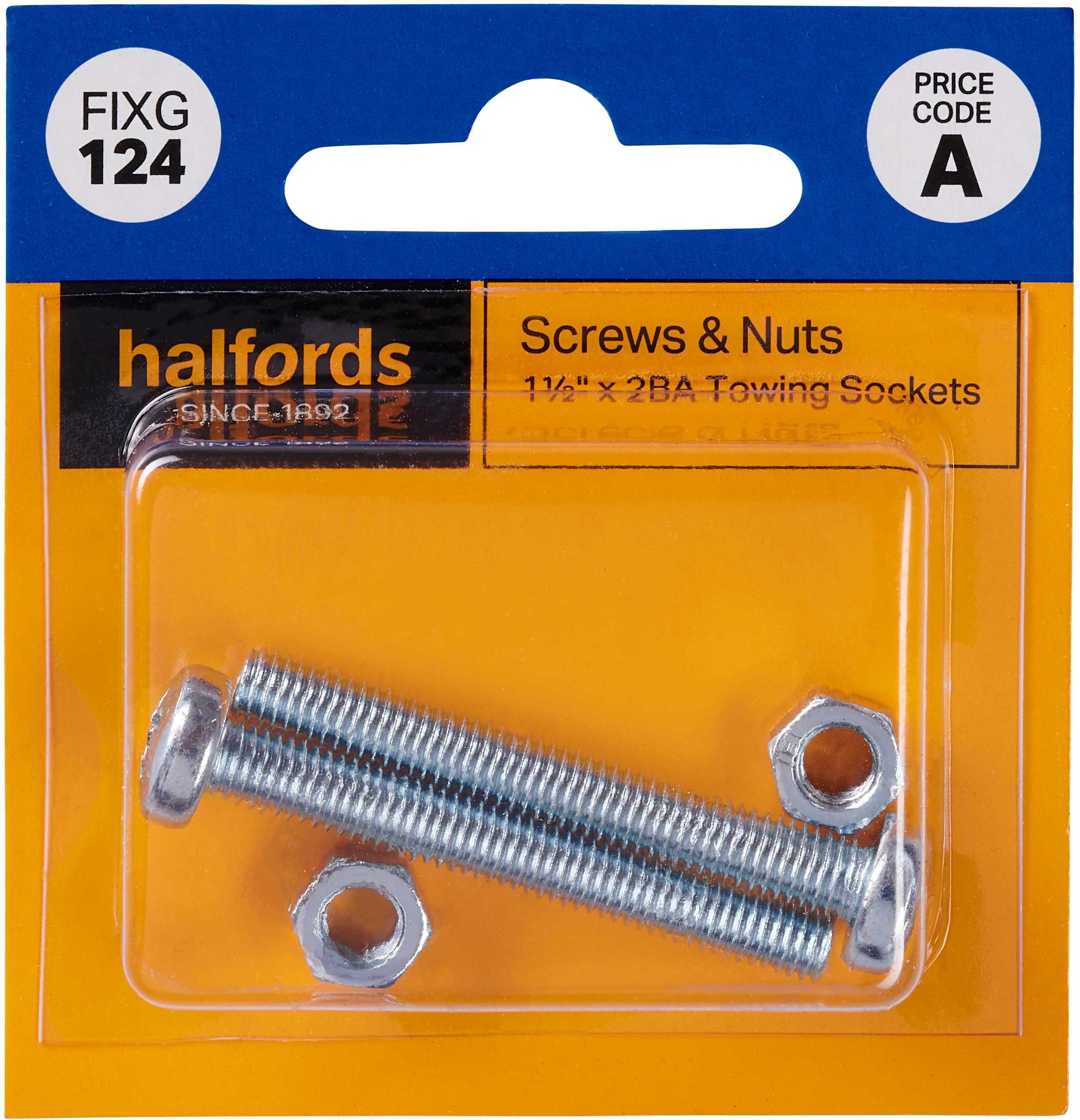 Halfords Screws & Nuts 1.5x2BA Towing Sockets (FIXG124)