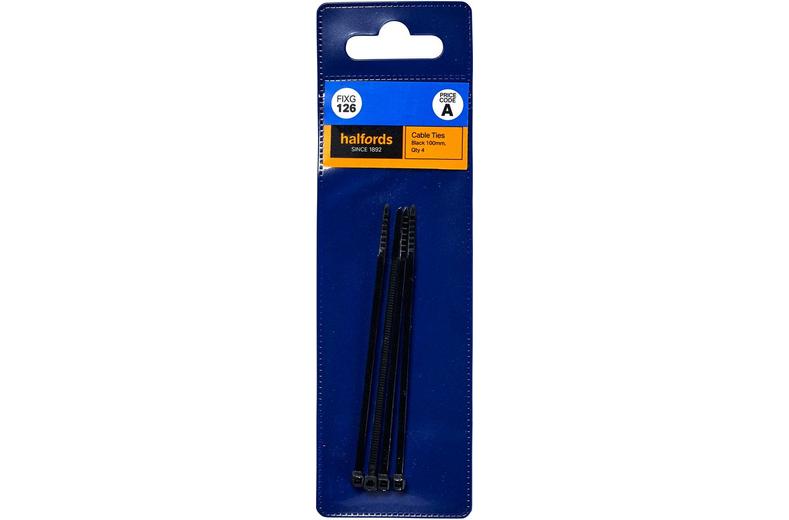 Halfords Cable Ties 100mm Black (FIXG126) Halfords Cable Ties 100mm Black (FIXG126)