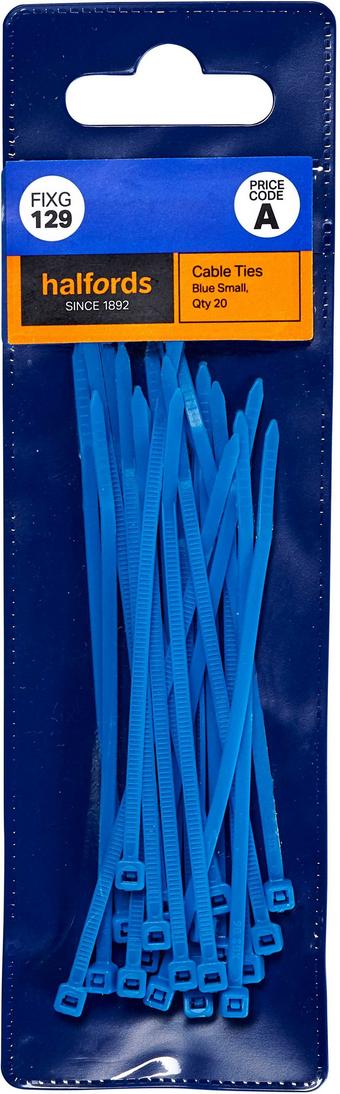 Halfords Cable Ties 100mm Blue (FIXG129)