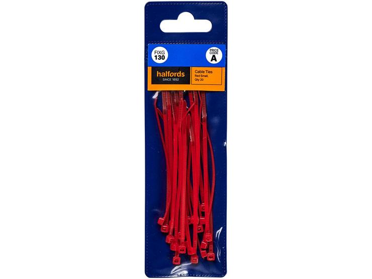 Halfords Cable Ties 100mm Red (FIXG130)