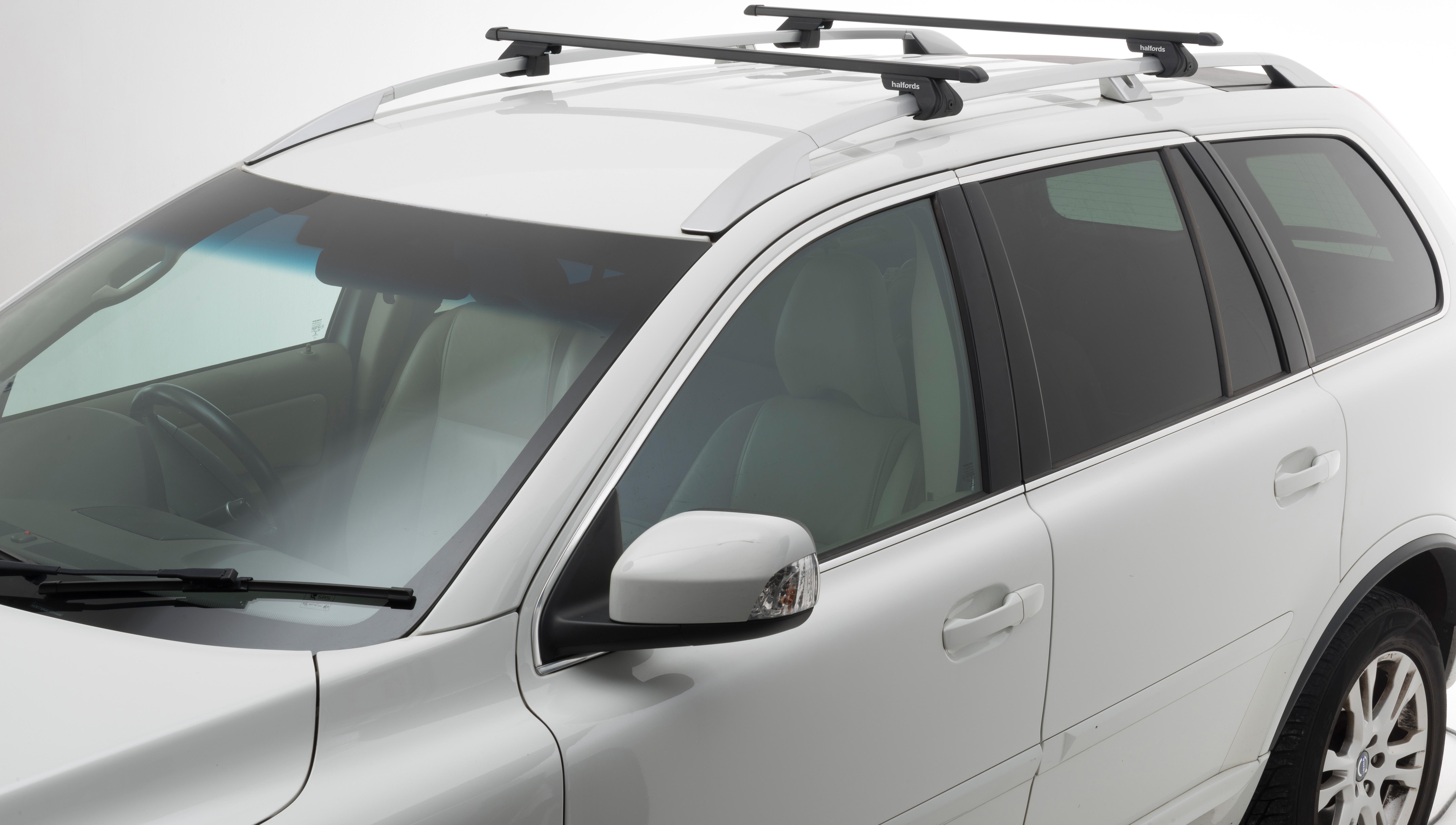 Halfords Raised Rail Steel Roof Bars Set r2 - 120cm Length