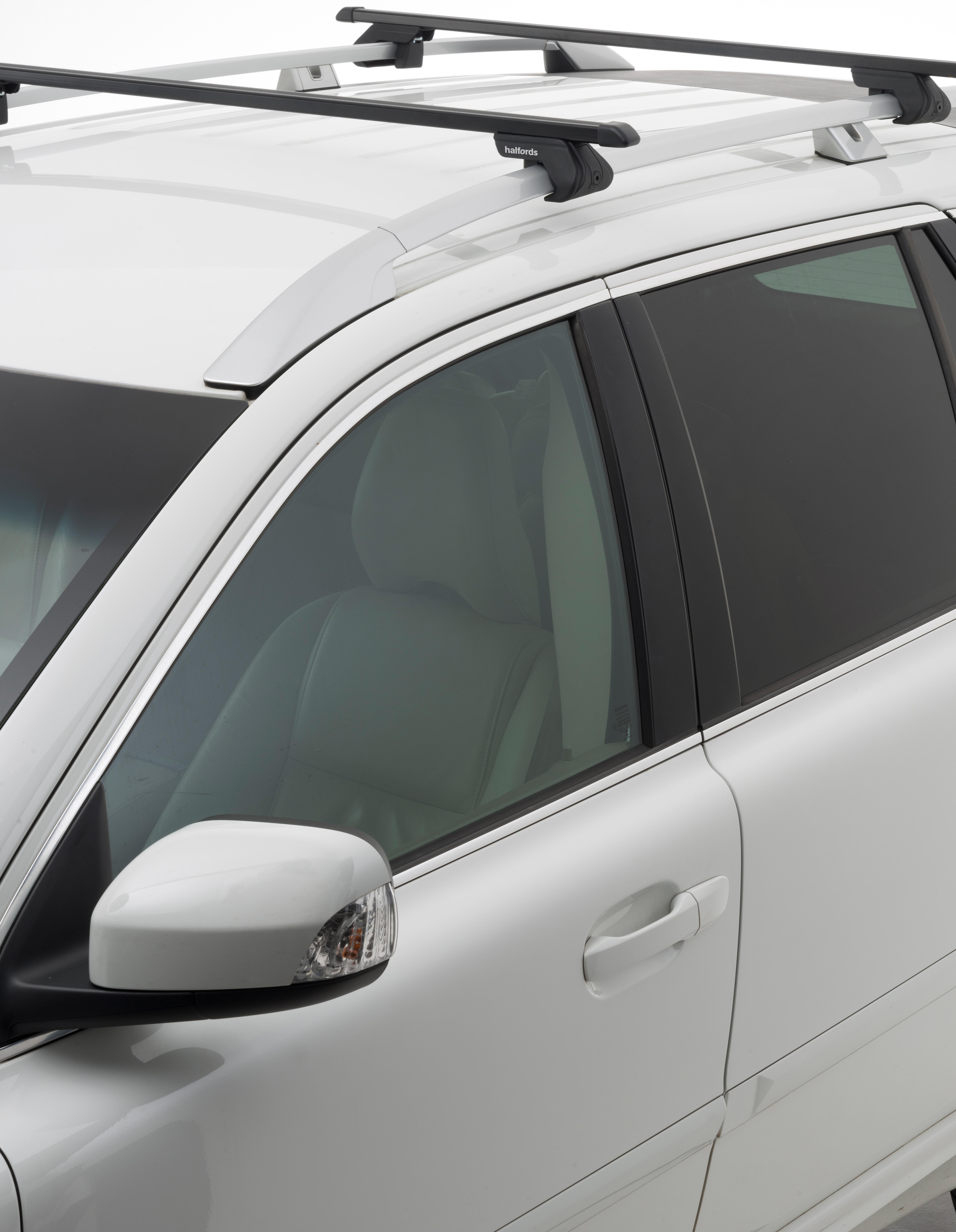 Halfords Raised Rail Steel Roof Bars Set r2 - 120cm Length