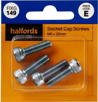 Halfords Socket Cap Screws M6 x 20mm (FIXG149)