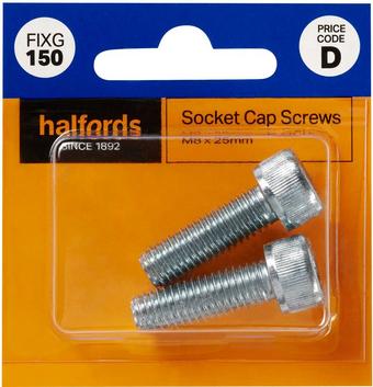 Halfords Socket Cap Screws M8 x 25mm (FIXG150)