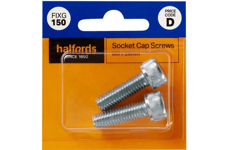 Halfords Socket Cap Screws M8 x 25mm (FIXG150) Halfords Socket Cap Screws M8 x 25mm (FIXG150)