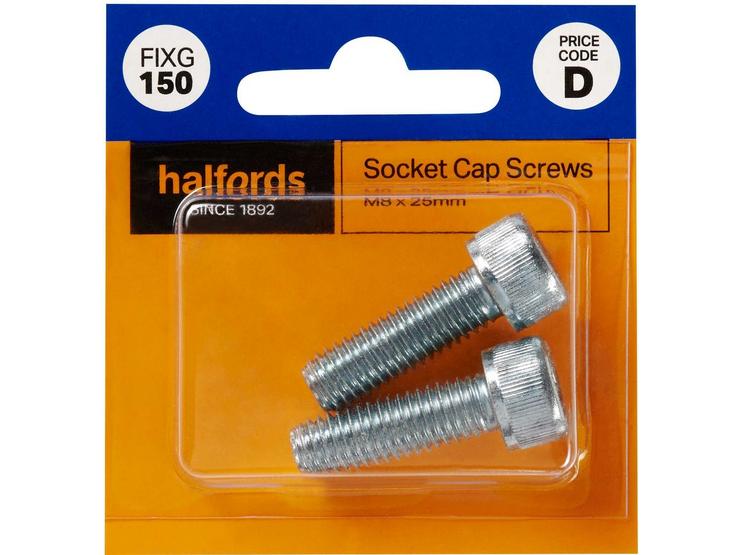 Halfords Socket Cap Screws M8 x 25mm (FIXG150)