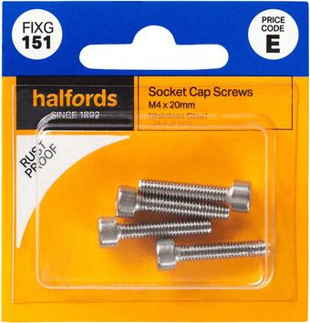 Halfords Socket Cap Screws M4 x 20mm (FIXG151)