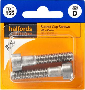 Halfords Socket Cap Screws M8 x 40mm (FIXG155)