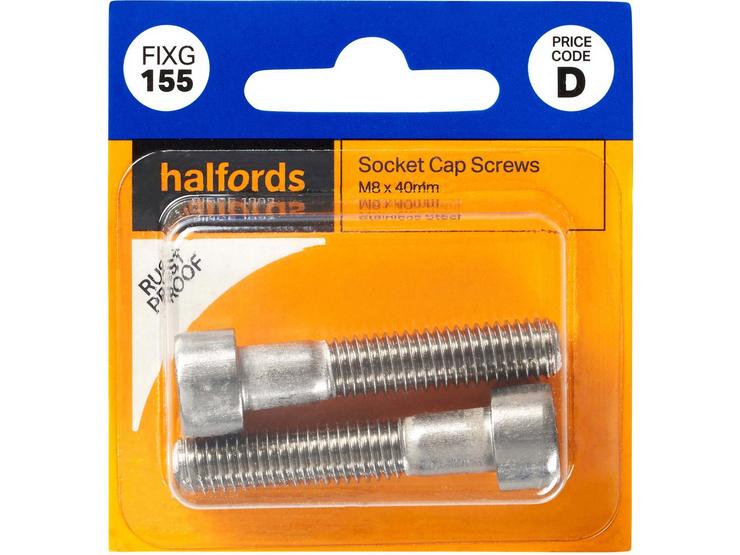 Halfords Socket Cap Screws M8 x 40mm (FIXG155)