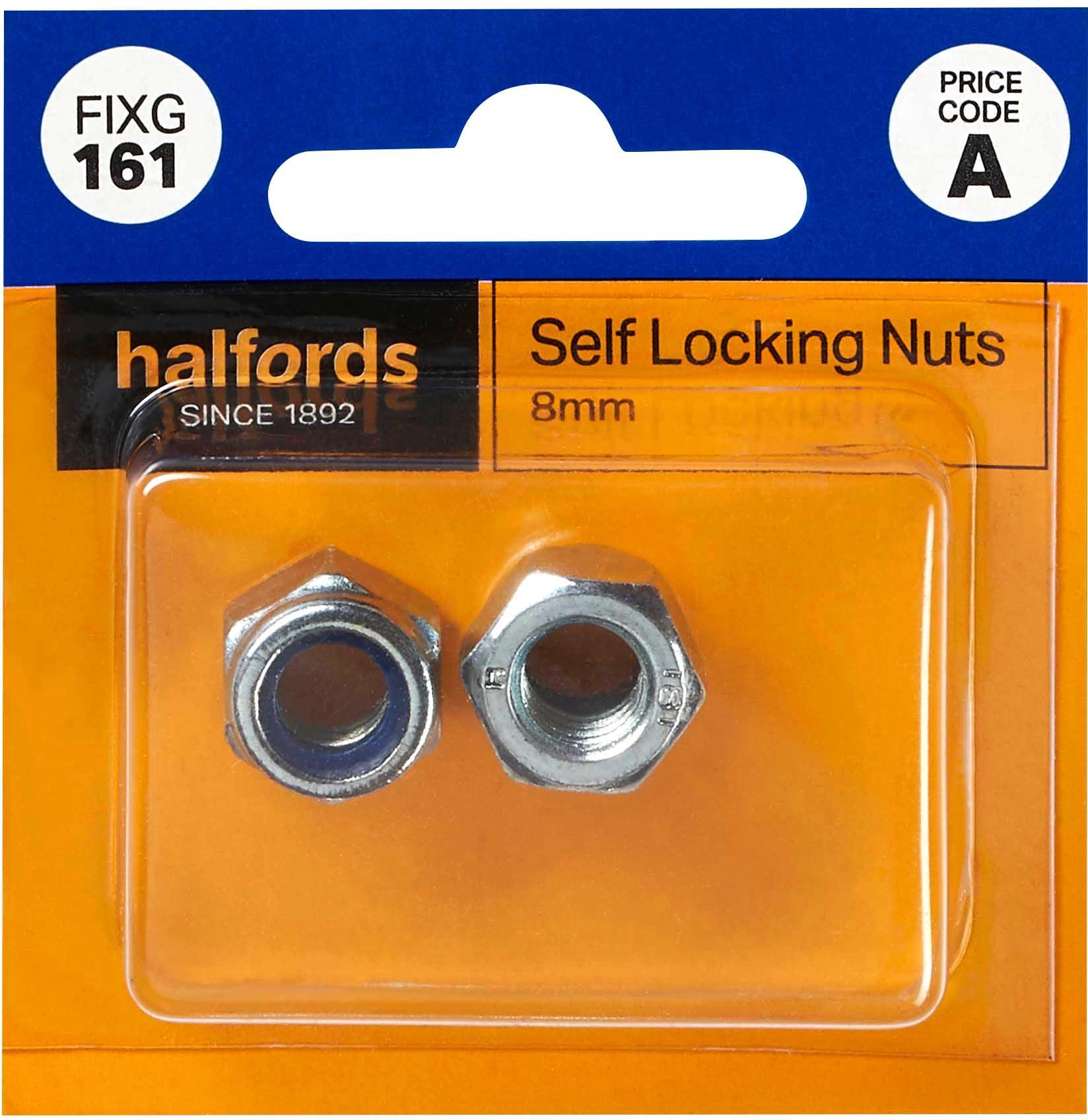Halfords Self Locking Nuts 8mm (FIXG161)
