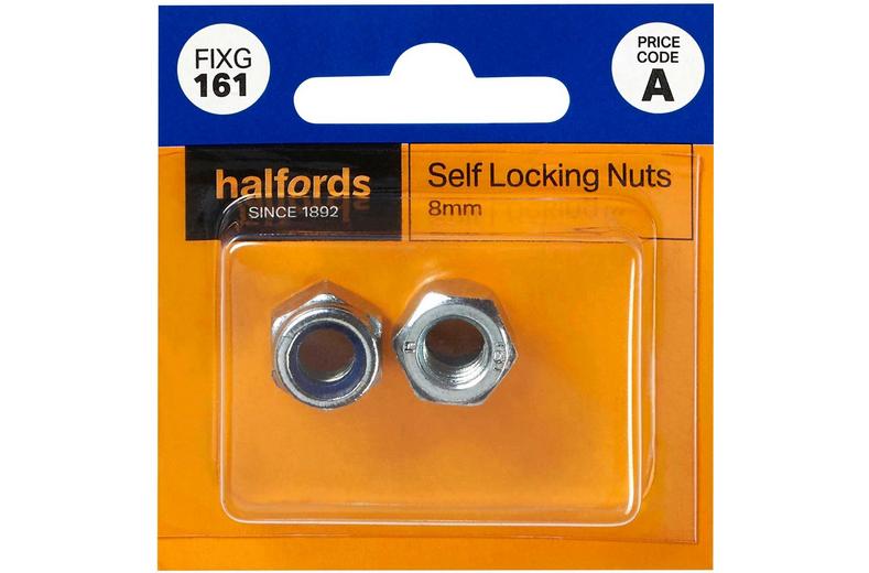 Halfords Self Locking Nuts 8mm (FIXG161) Halfords Self Locking Nuts 8mm (FIXG161)
