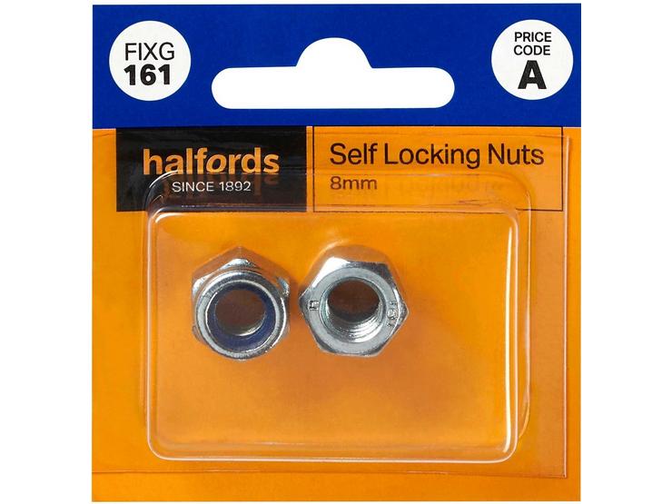 Halfords Self Locking Nuts 8mm (FIXG161)