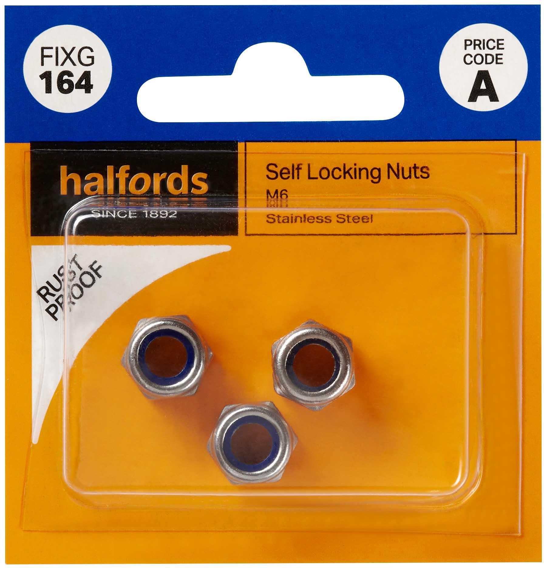 Halfords Self Locking Nuts M6 (FIXG164) Halfords UK