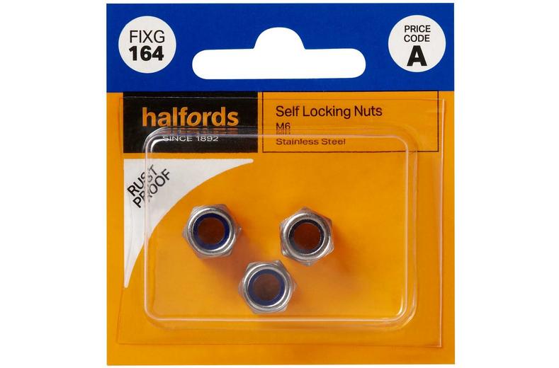 Halfords Self Locking Nuts M6 (FIXG164) Halfords Self Locking Nuts M6 (FIXG164)