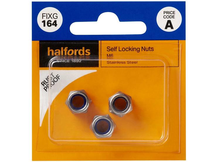 Halfords Self Locking Nuts M6 (FIXG164)
