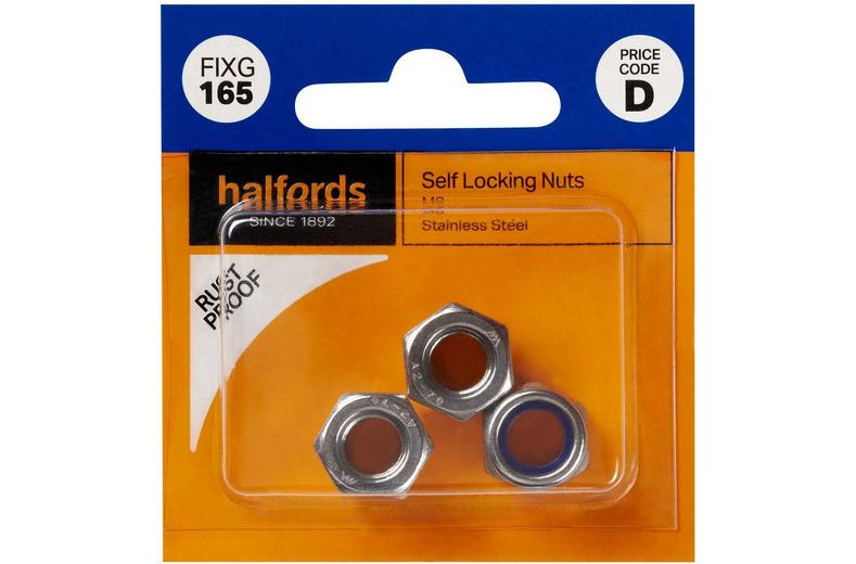 Halfords Self Locking Nuts M8 (FIXG165) Halfords Self Locking Nuts M8 (FIXG165)