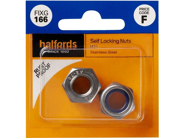 Halfords Self Locking Nuts M10 (FIXG166)