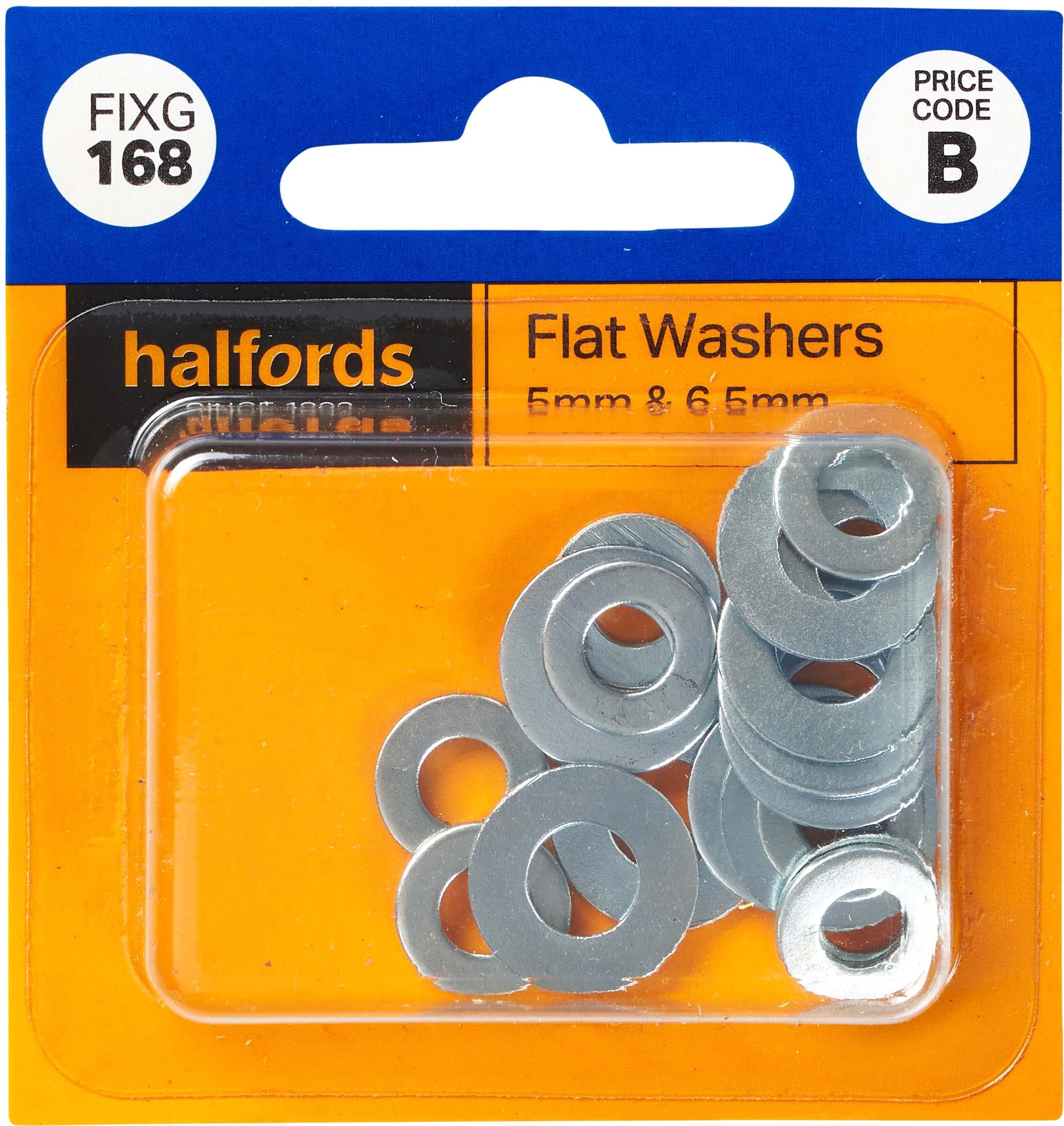 Halfords Flat Washers 5 & 6.5mm (FIXG168) Halfords UK
